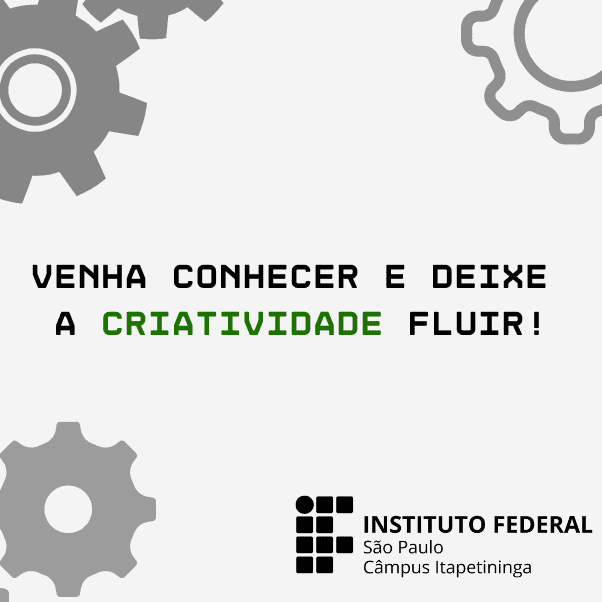 Banner escrito: 'venha conhecer e deixe a criatividade fluir' (versão para computador)